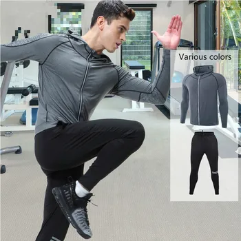 

3Pcs/2 Pcs/ Set Men's Sports Suit Track Suit Gym Fitness Compression Sportswear Clothes Running Jogging Sports Fitness Tights