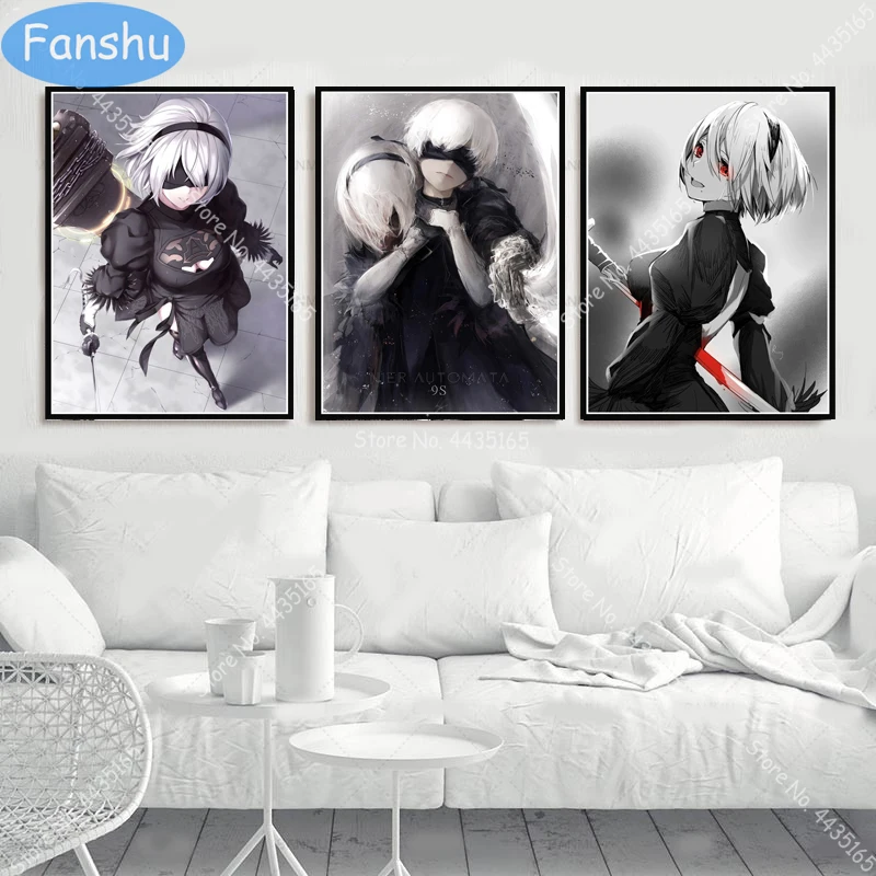 Плакат NieR Automata холст постеры и принты Настенная картина для гостиной домашний