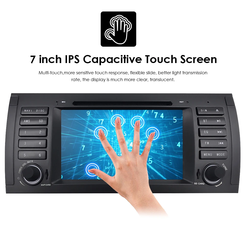 Perfect IPS Android 9.0 4G+64G Car DVD PLAYER For BMW X5 E53 E39 GPS stereo audio navigation multimedia screen head unit SWC DVR RDS DAB 18