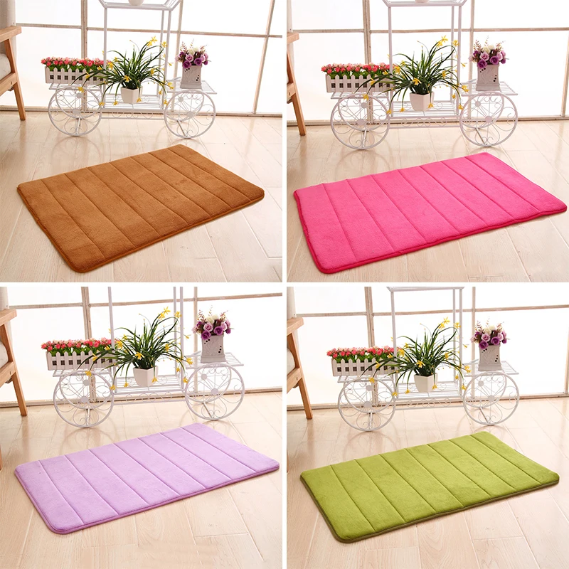

LISM Coral fleece memory foam slow rebound carpet bathroom mat