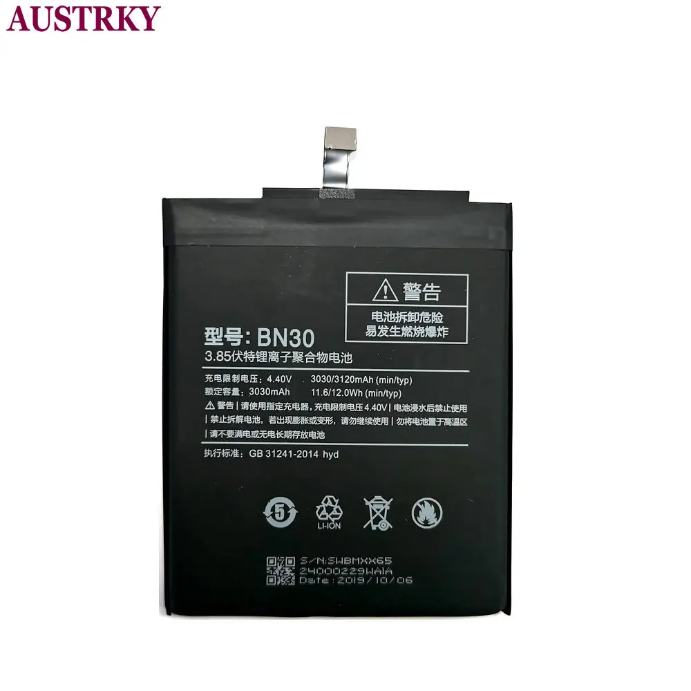 New Bn30 Replacement Phone Batteries For Xiaomi Redmi 4a 3030mah