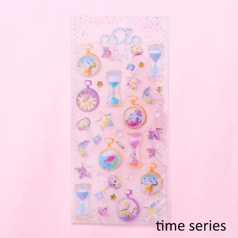 time series 1 шт., высокое качество, 3D эпоксидные Кристальные самоклеящиеся наклейки для мобильных телефонов, милые, Звездные, лунные, конные, Мультяшные, сделай сам, украшения - Цвет: time series
