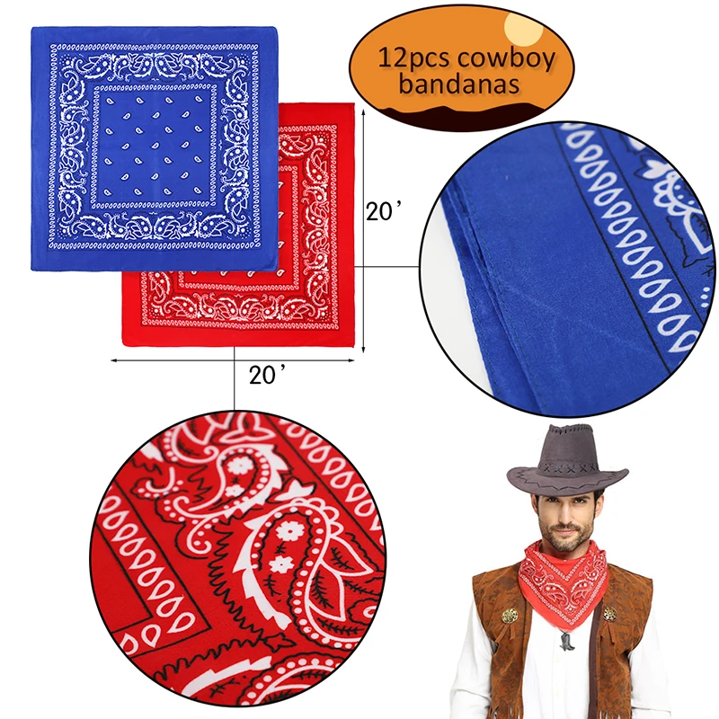 Com Bandanas Cowboy Etiqueta Pingente Pulseira