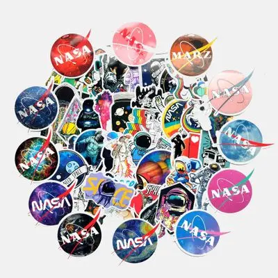 

62Pcs/Set Stickers Universe Planet Astronaut Cool Fashion Decor For Skateboard Laptop Pad Guitar Trunk Bicycle Fridge