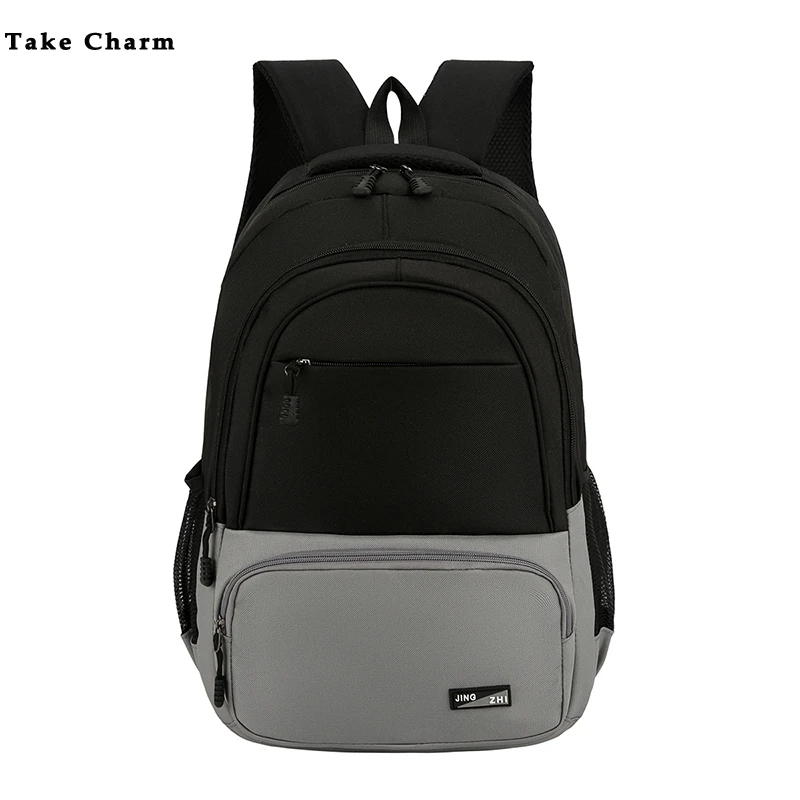 

Casual Simple Women Backpack Color Matching Oxford Cloth Large Capacity Travel Backpack Men Sports Bag Teenager School Bag Black