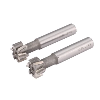 

Two 16mm x 8mm White Steel Straight Shank T-Slot Milling Cutters for Milling Metal Machining Cnc Milling Machines