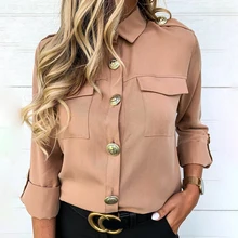 ^^Best Offers New Women Khaki Casual Shirts Spring Autumn Button Basics Army Gals Ladies Fashion Lapel Daily Wild Style Long Sleeve Shirts D30 ^^Best Offers New Women Khaki Casual Shirts Spring Autumn Button Basics Army Gals Ladies Fashion Lapel Daily Wild Style Long Sleeve Shirts D30