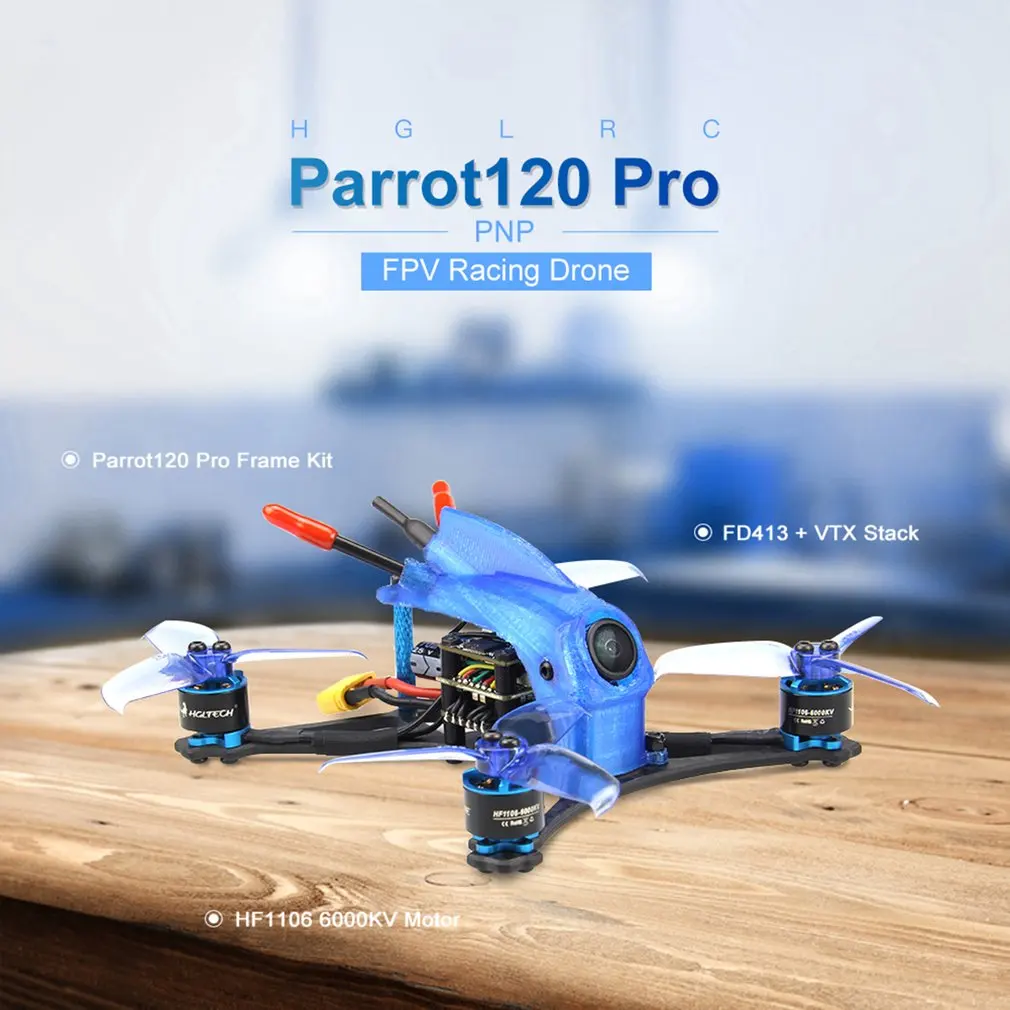 HGLRC Parrot120 Pro PNP 2,5 дюймов зубочистка FPV гоночный Дрон с 6000кв бесщеточный двигатель FD13A 4 в 1 ESC Micro VTX Stack