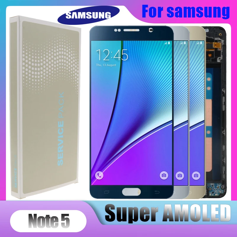 Оригинальный Super AMOLED 5 7 ''ЖК-дисплей для SAMSUNG Galaxy Note5 N920A N9200 SM-N920 N920C ЖК-дисплей