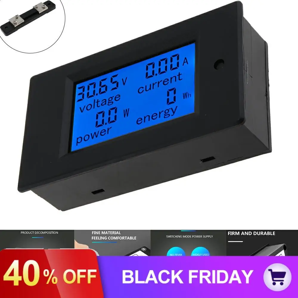 DC Digital Power Meter 6.5-100V 50A 4 IN1 LCD Voltage Current Watt Kwh Energy Meter PZEM-051 with 50A Shunt