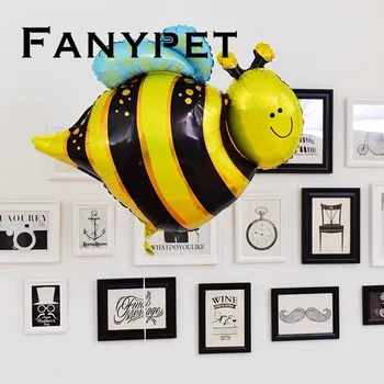 

100% GOOD quality big bee foil balloons mylar helium ballon shaped insect globos for holiday party supplies kids toys