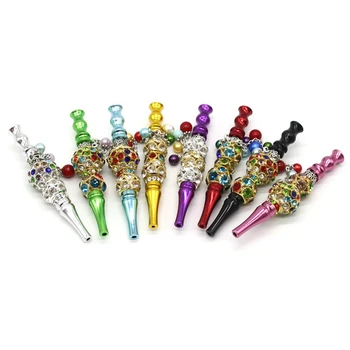 

5pcs Shisha Hookah Handmade Inlaid Jewelry Alloy Mouthpiece Mouth Tips Shisha Chicha Filter Tip Hookah jeweled hookah tip