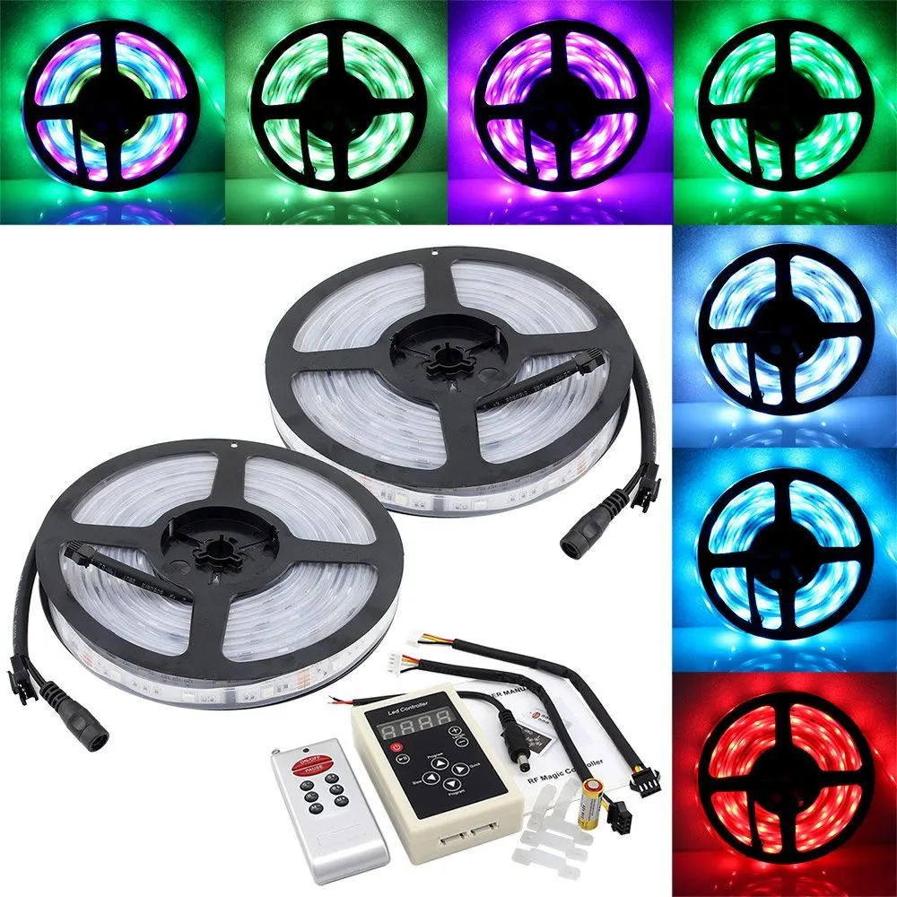 10 м SMD 5050 Dream Magic RGB цветная Светодиодная гибкая световая полоса IP67 водостойкий + 133