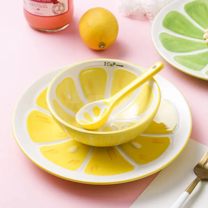 Креативная посуда с ручной росписью керамический десерт чаша для арбуза и