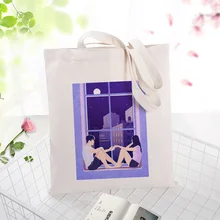 Фиолетовая серия холщовая вместительная сумка для покупок сумка с пользовательским принтом текстовый логотип DIY Сумочка ежедневное использование эко-экологическая многоразовая утилизация