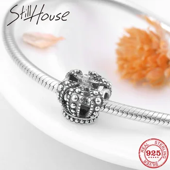 

Fashion luxury Powerful Queen crown 925 Sterling Silver charms Beads Fit Original European Charm Bracelet Jewelry making 2018