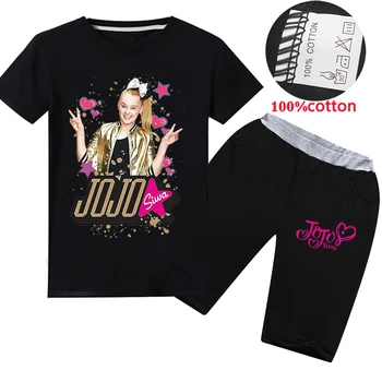 

2020 Summer Baby Girls Jojo Siwa Suits Short Sleeve T-shirt Shorts Suit Student Clothes Children's Girl T Shirts Short Pant Sets