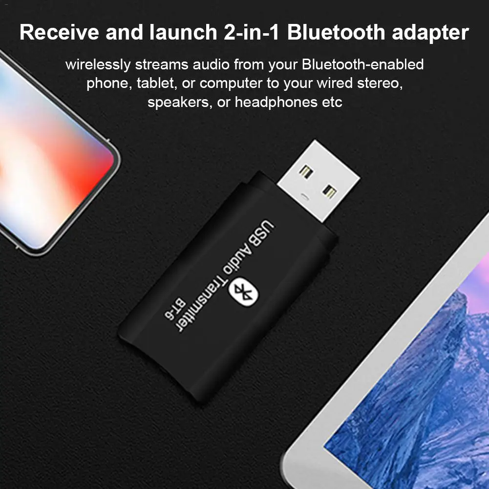 2 в 1 Bluetooth адаптер USB 5,0 передатчик приемник ТВ компьютер Синий Автомобильный адаптер для CD-Like голосовое удовольствие аудио приемник