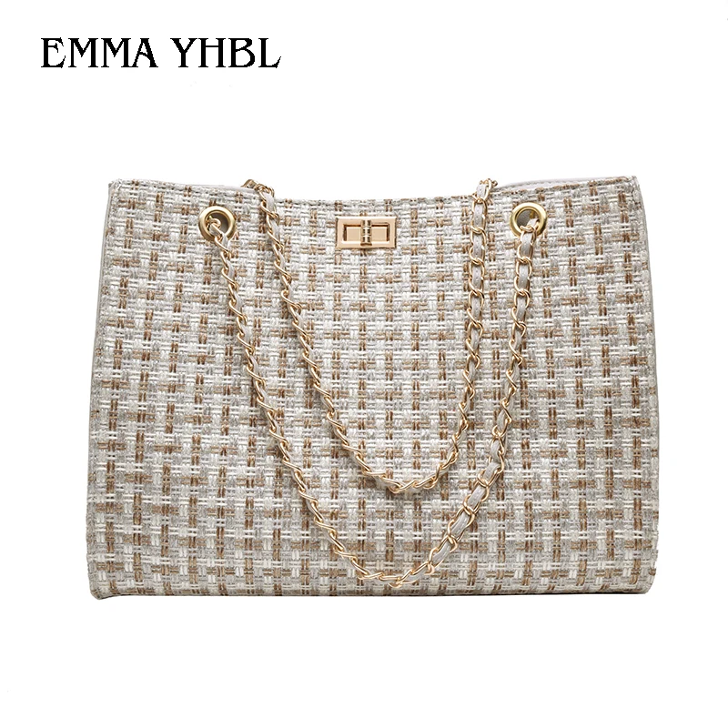 

EMMA YHBL Luxury Handbags For Women 2019 New Designer Knitting Shoulder Bags Fashion Ladies Channels Handbags Crossbody Bags