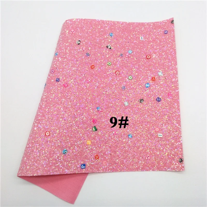 Glitterwishcome 21X29 см, размер А4, плотная блестящая кожа с мультяшными животными, Искусственная ткань из искусственной кожи, винил для бантов, GM715A - Цвет: 9