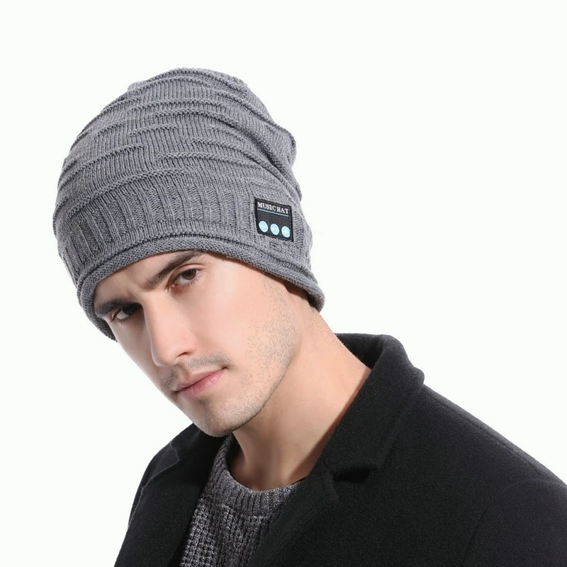 Bluetooth Music Warm Beanie Hat Wireless Smart Cap Headset Headphone Speaker Mic