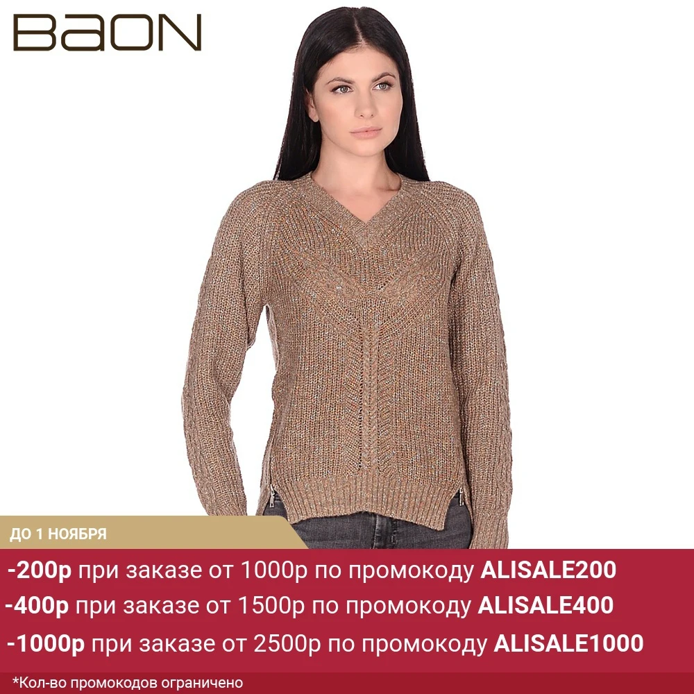 Женский пуловер с молниями Baon B139610 | Женская одежда