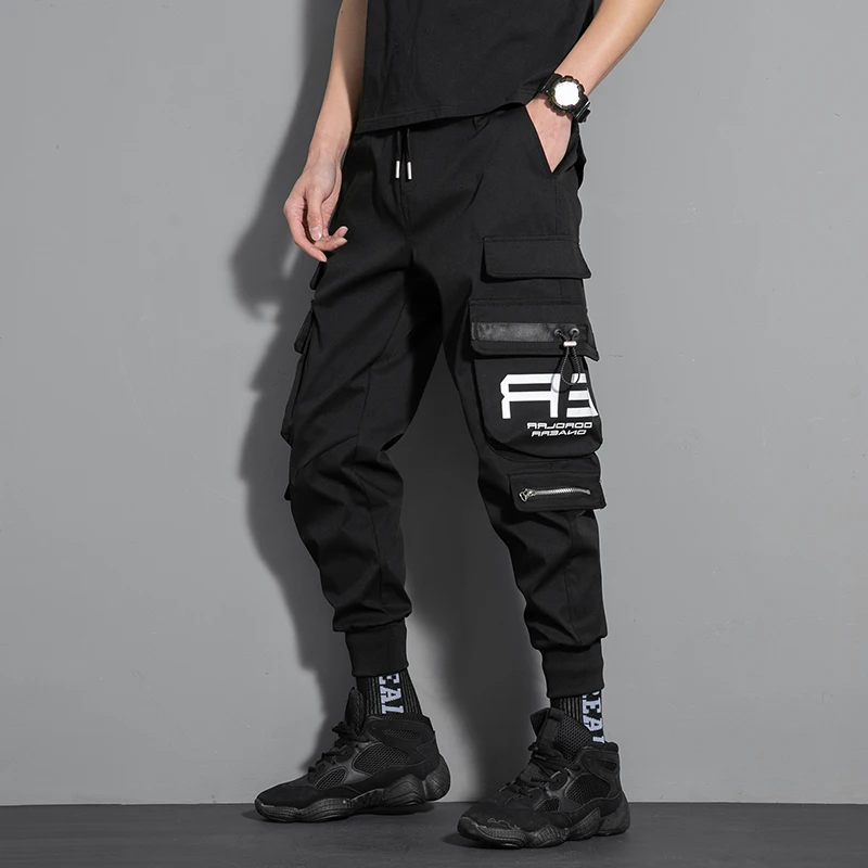

Streetwear Men's Harem Pants Side Pockets Ankle-Length Pants Men 2021 Fashion Cargo Pants Trousers Harajuku Joggers Trousers