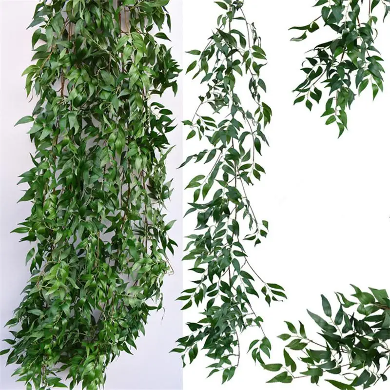 Искусственная ива лоза искусственный завод для свадебного украшения plantas искусственное листво искусственные листья гирлянда ротанга