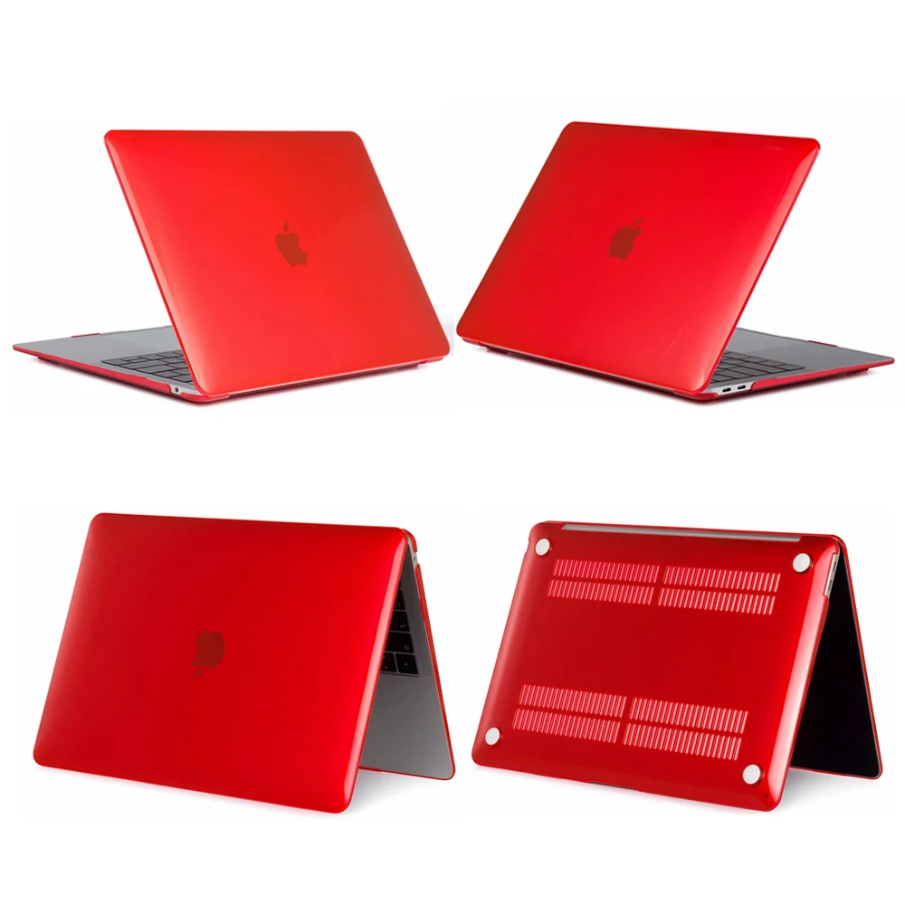 Чехол для ноутбука Apple MacBook Air Pro retina 11 12 13 15 Mac Book 13,3 15,4 дюймов Чехол с сенсорной панелью+ чехол для клавиатуры - Цвет: Crystal red