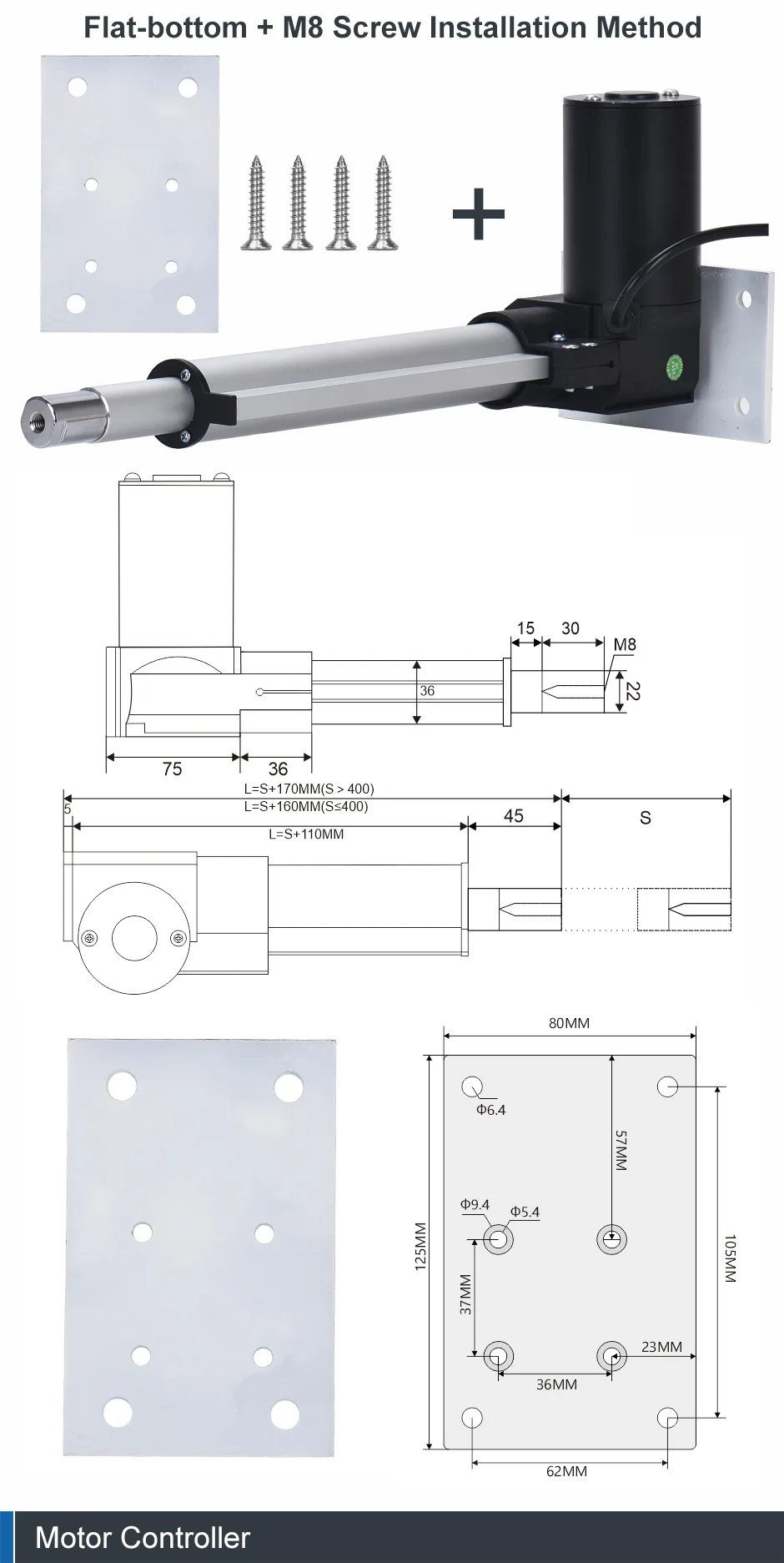 do atuador elétrico ip43 6000n 2000n 100mm