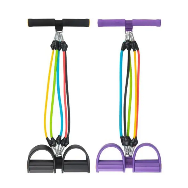 5 Tubes Resistance Bands Fitness Tension Rope Foot Elastic Pedal Exercise Pull Trainer Abdomen Training fitness resistance band fitness accessories