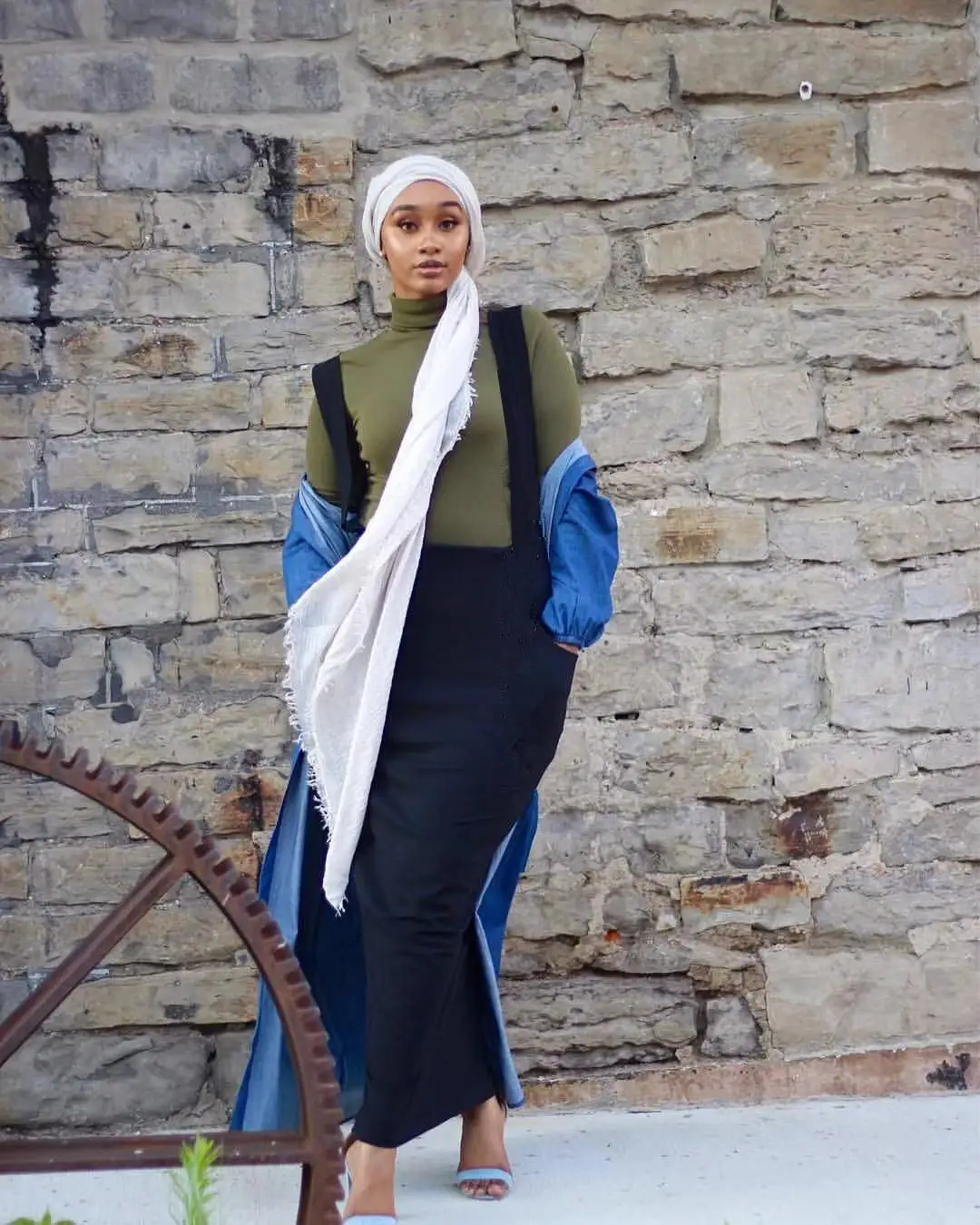 Модная мусульманская женская длинная хлопковая юбка на подтяжках, высокая талия, облегающая макси юбка-карандаш, мусульманская Арабская одежда, повседневная одежда на Ближнем Востоке