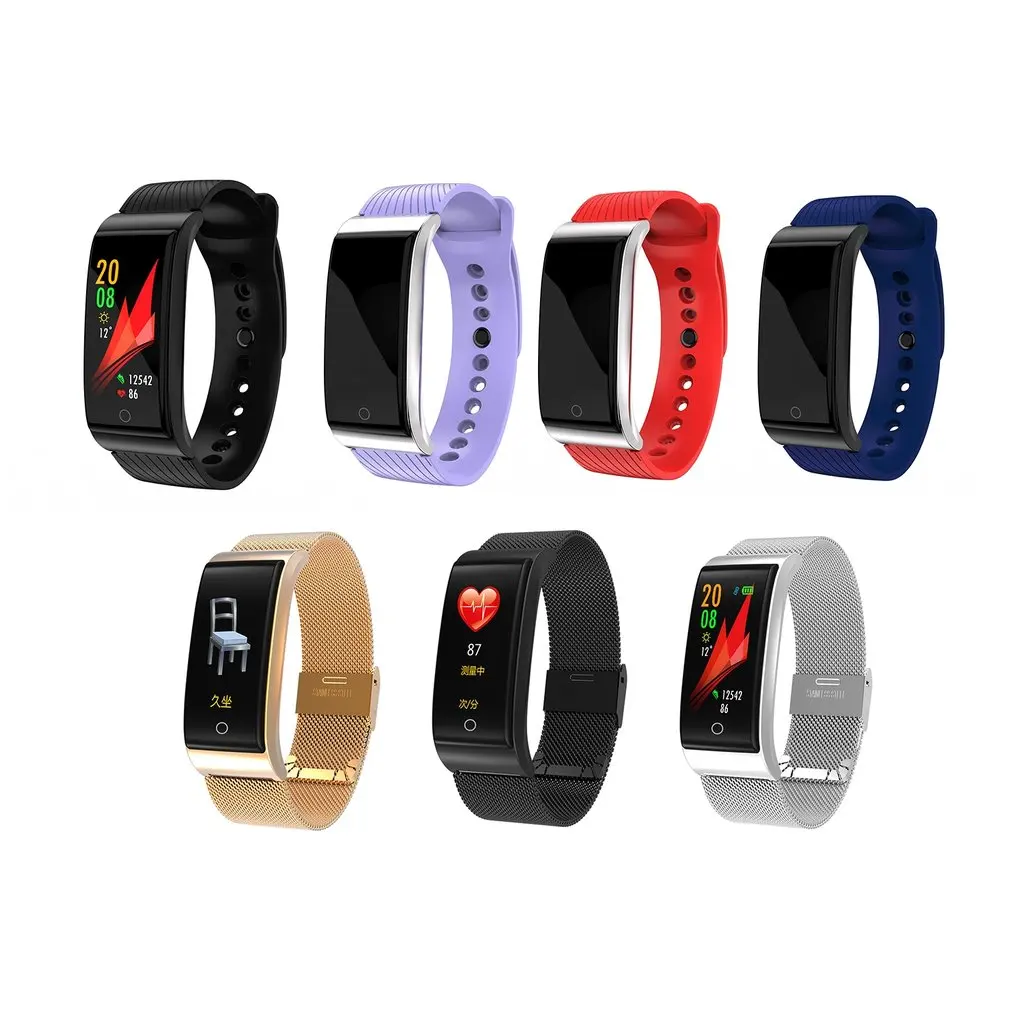 Metal Smart Band Color Screen Wristband Heart Rate Monitor Men Women Fitness Watch Pedometer Smart Bracelet
