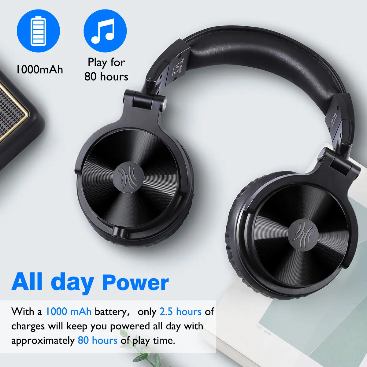 Fone de Ouvido sem Fio Fone de Ouvido Dobrável sobre a Orelha Estéreo para Jogos em Estúdio Fone de Ouvido para Celular Oneodio para Celular Bluetooth-compatível pc - Image 4