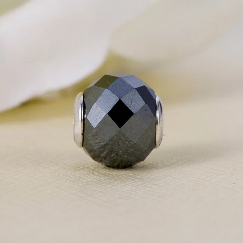 Смелость с гранеными синтетическими бусинами гематита Fit Pandora Essence коллекция браслет 925 пробы серебряные ювелирные изделия