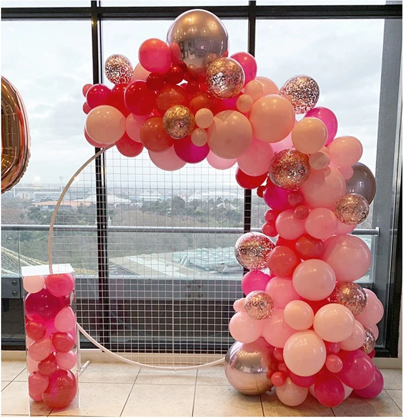 

133pcs Pastel Baby Pink Rose Latex Balloons 4D Rose Balloon Garland Arch Kit For Wedding Birthday Baby Shower Party Decorations