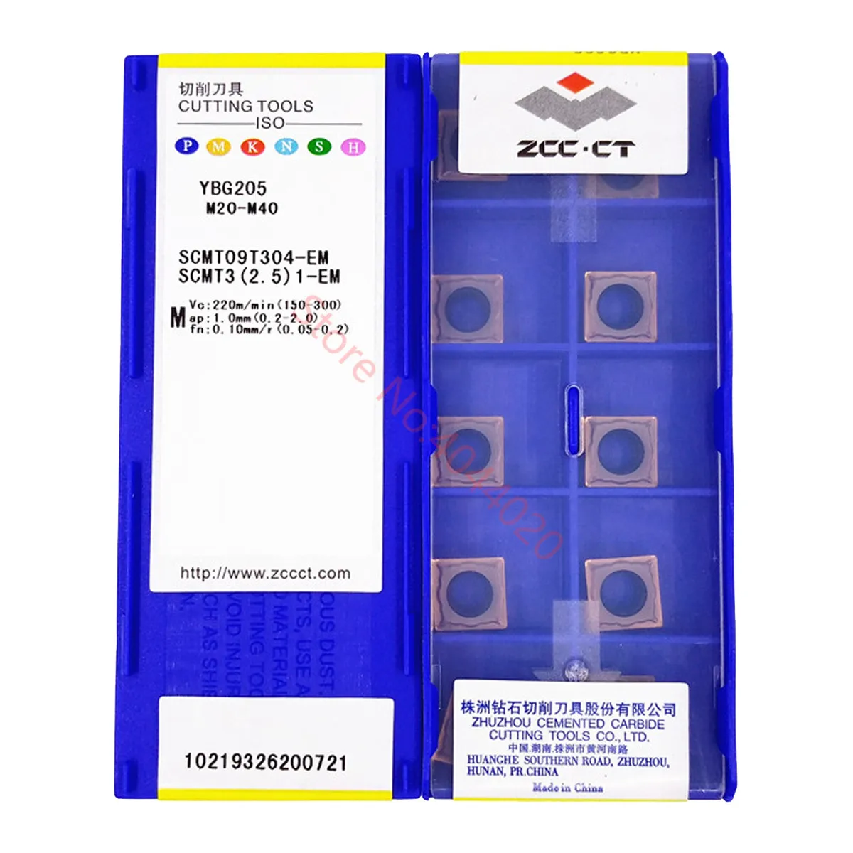 

ZCC.CT SCMT09T304-EM/SCMT09T308-EM/SCMT120404-EM YBG205 карбидные вставки 10 шт.