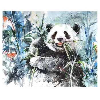 

DIY Oil Pictures Numbers Paint Art Poster Panda Pictures Professional Linen Canvas Painting For Living Room Decor