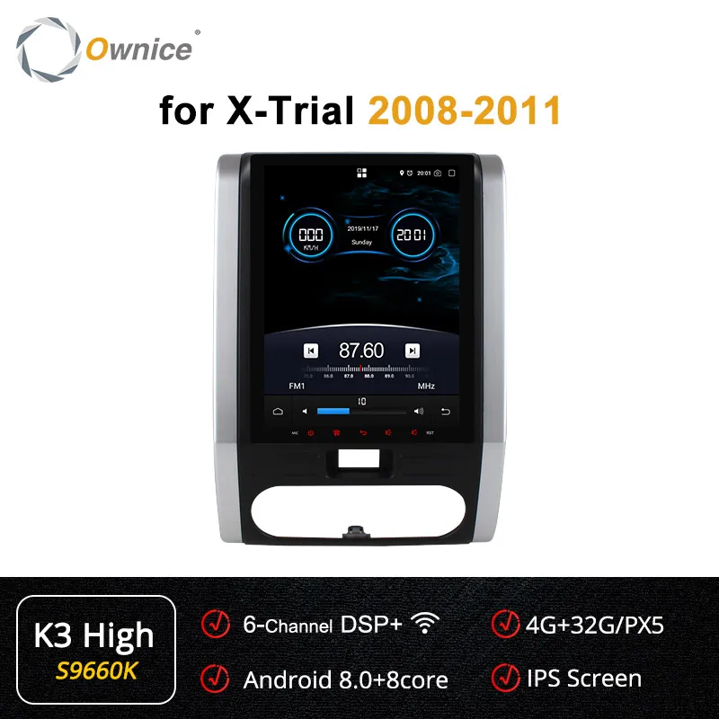 Ownice Octa Core Android 9,0 PX6 DSP K3 K6 автомобильный стерео DVD Радио для Nissan X-TRAIL 2008 2009 2010 2011 4G Мобильный DVR Play DAB - Цвет: S9660 K3-High