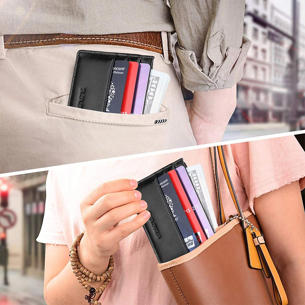 X. D. BOLO натуральная кожа кредитный держатель для карт RFID винтажный кошелек