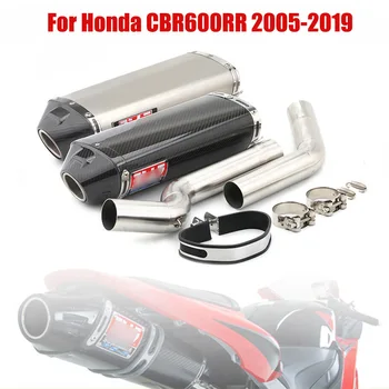 

Slip On CBR600 Exhaust Connecting Link Pipe Middle Mid Tube Escape End Tips Muffler For Honda CBR600RR 2005-2019 Motorcycle