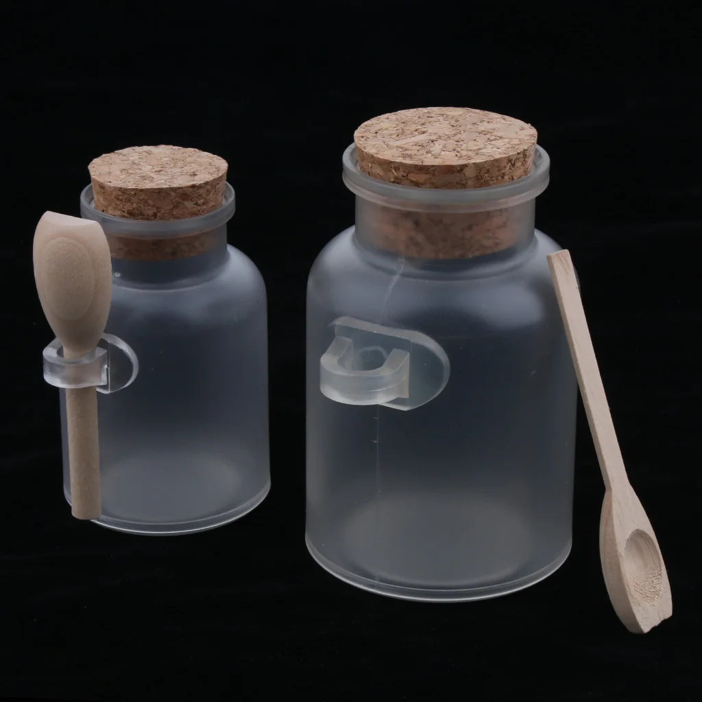 

Home & Travel, 2x, Empty Cosmetic Containers, Refillable Round Glass Jars for Bath Salt Mask Powder Cream