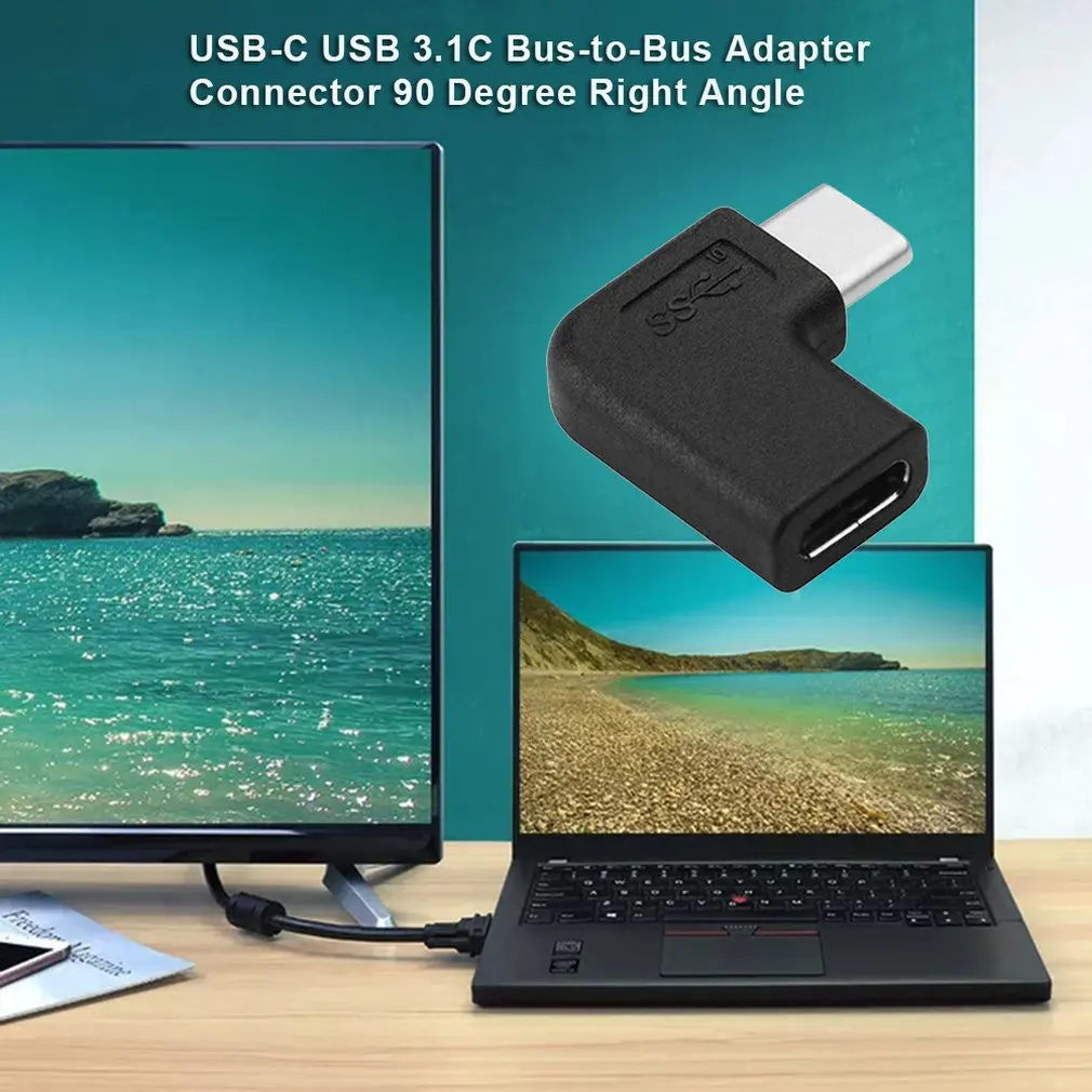 USB-C USB 3,1 type C штекер к женскому адаптеру 90 градусов под прямым углом
