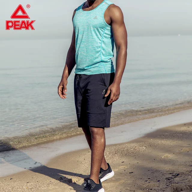 PEAK Running Vest Men Fitness Muscle Sleeveless Sport T-shirts Summer GYM Sport Tank Tops Bodybuilding Vest Cotton 2