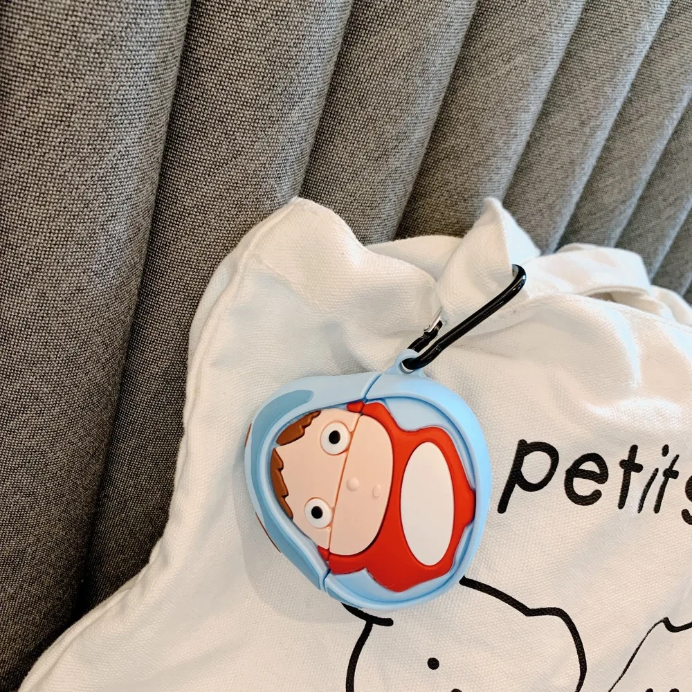 Мягкий чехол для наушников Ponyo on The Clif для Apple AirPods Pro, bluetooth-гарнитура, силиконовый чехол для Airpods 3 с крючком