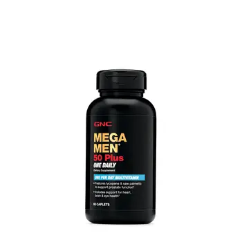 

MEGA MEN 50 PLUS ONE DAILY 60 Caplets， Multivitamin，Eye, Heart & Brain Support