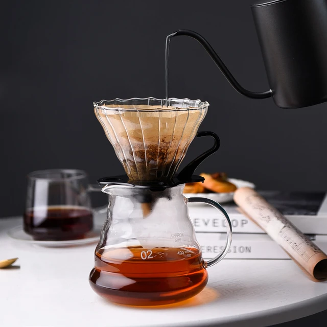 350ml 600ml Coffee Pot Glass Coffee Dripper Insulated handle To