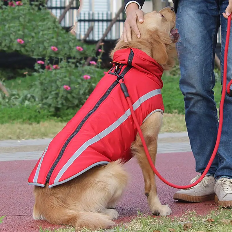 Демисезонная одежда для домашних животных, костюм для улицы, спортивная одежда, светоотражающая, без рукавов, теплая молния для больших собак, теплое пальто для улицы, одежда для щенка