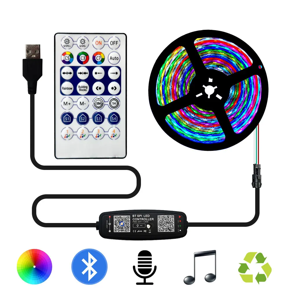 WS2812B 5050 RGB Led Strip Smart Individually Addressable 30/60