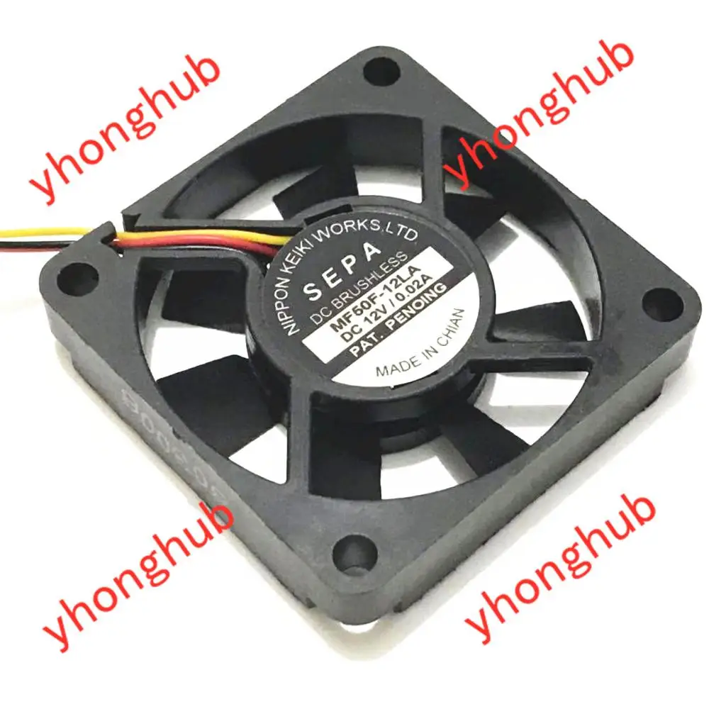 

SEPA MF50F-12LA DC 12V 0.02A 50x50x10 мм 3-проводной серверный квадратный вентилятор